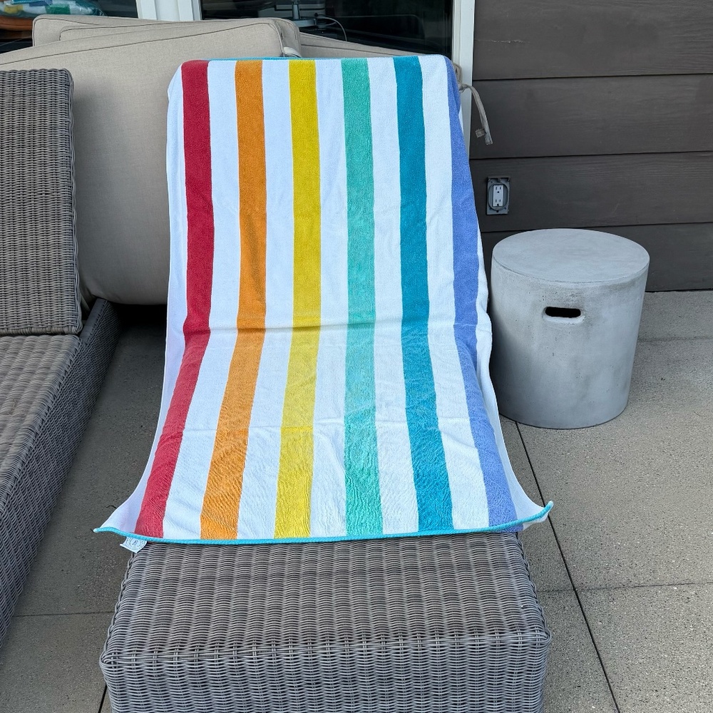 NWT Laguna Beach Textile Company Plush Rainbow Beach Towel